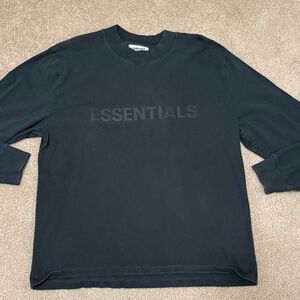 Essentials Black Tonal Logo Crewneck Sweatshirt